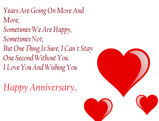 I LOVE U are words just three - Anniversary SMS